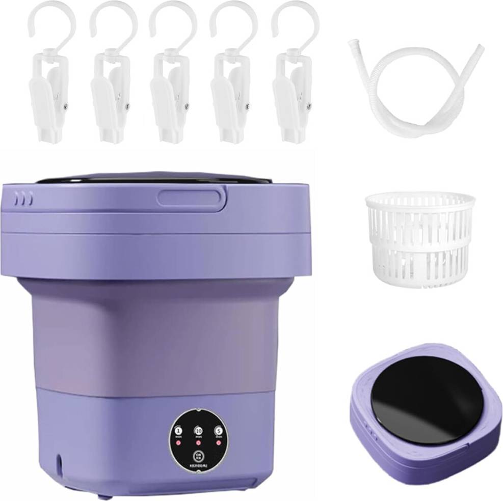 Compact Mini Portable Washing Machine 8 L - Purple