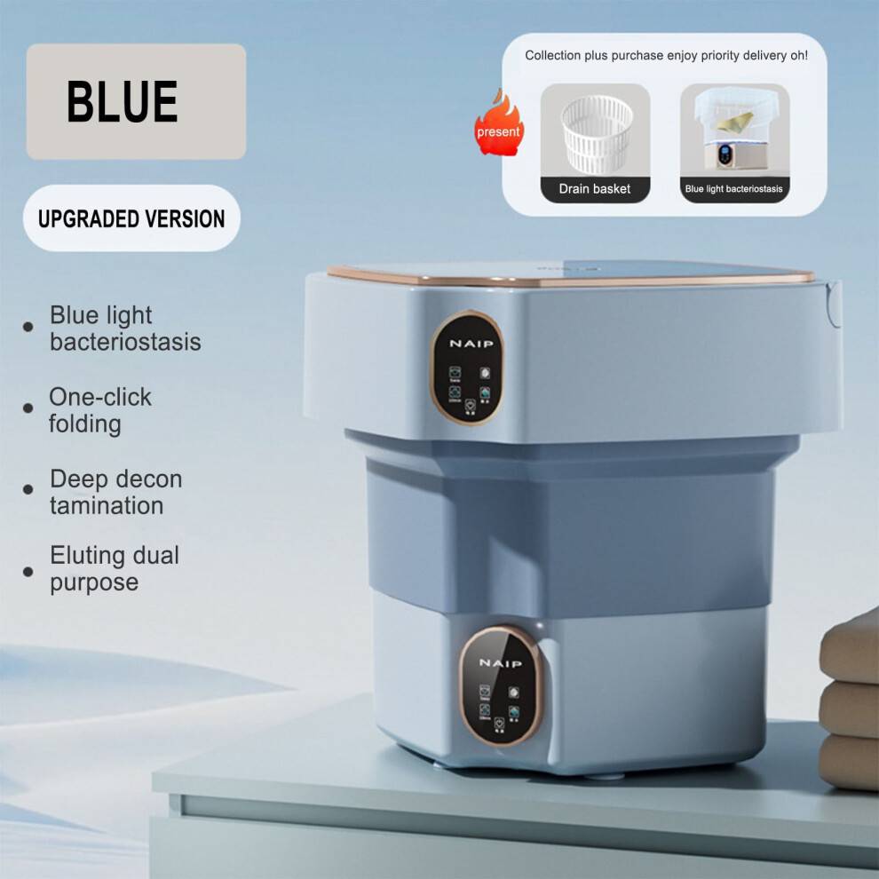 Mini vaske maskine Mini Foldable Washing Machine - Blue