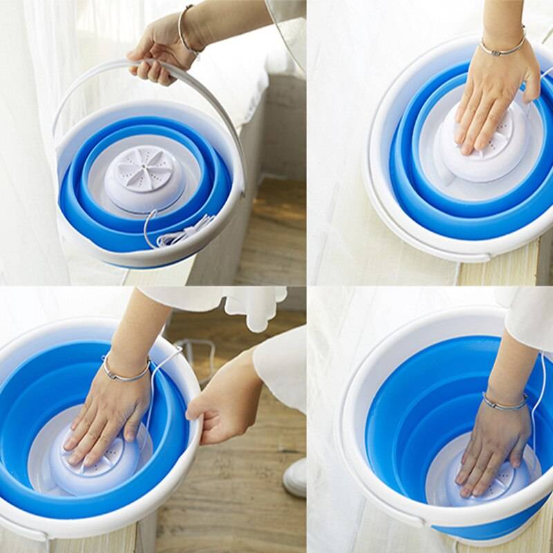 Mini Ultrasonic Washing Machine - Blue