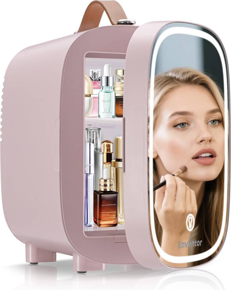 Enventor Mini Fridge 4L With Dimmable LED Light Mirror