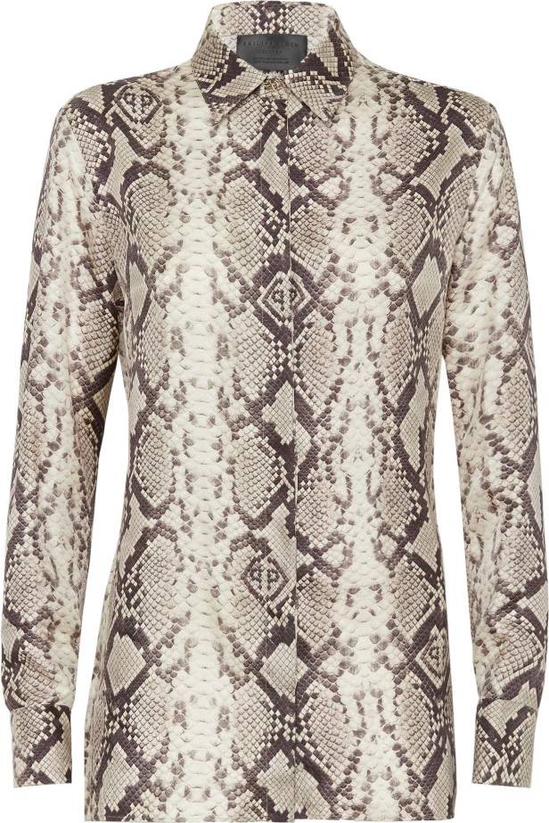 Philipp Plein Silk Python Print Shirt Blusar - Multicolour