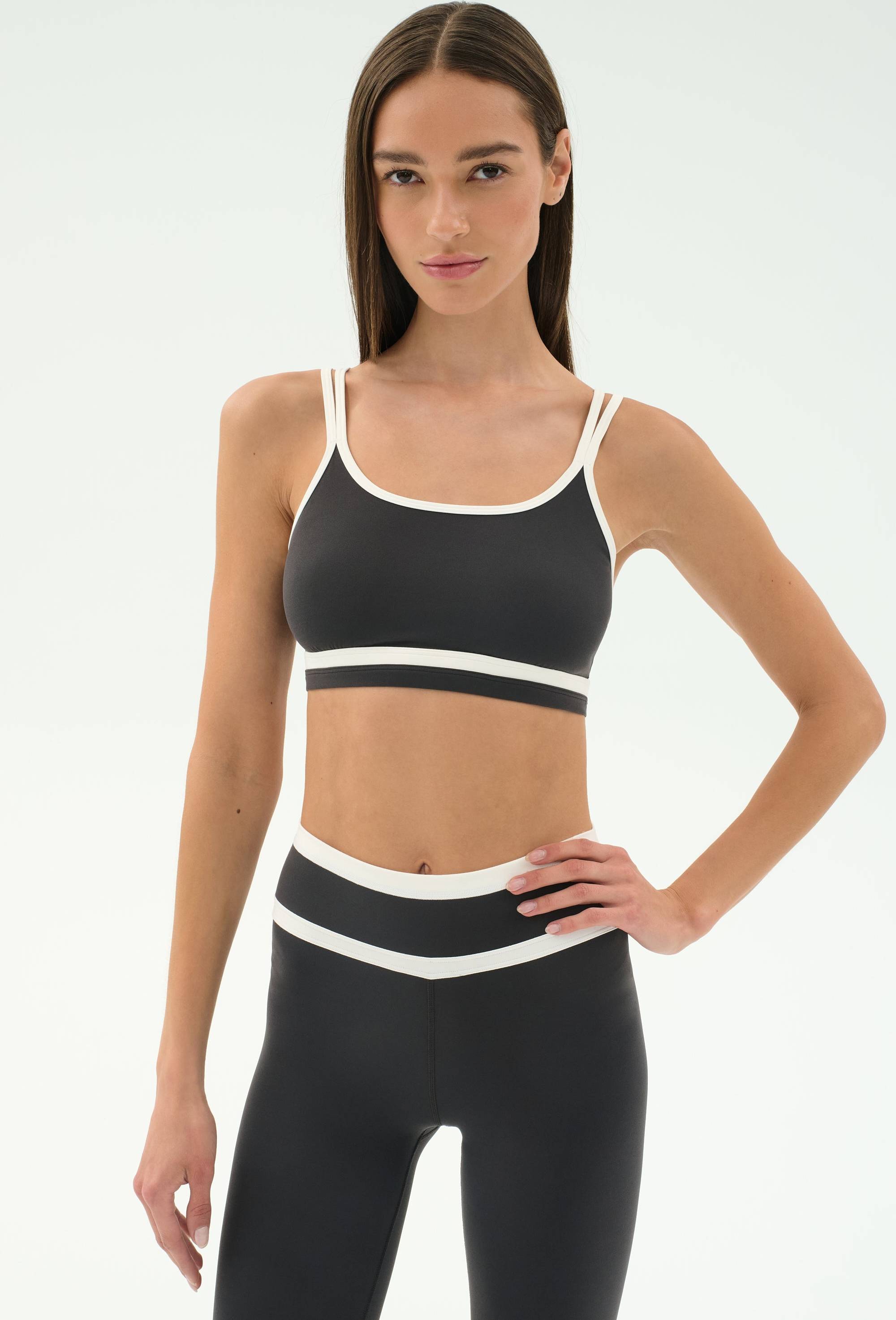 Eva Rigor Double Strap Bra - Graphite/White