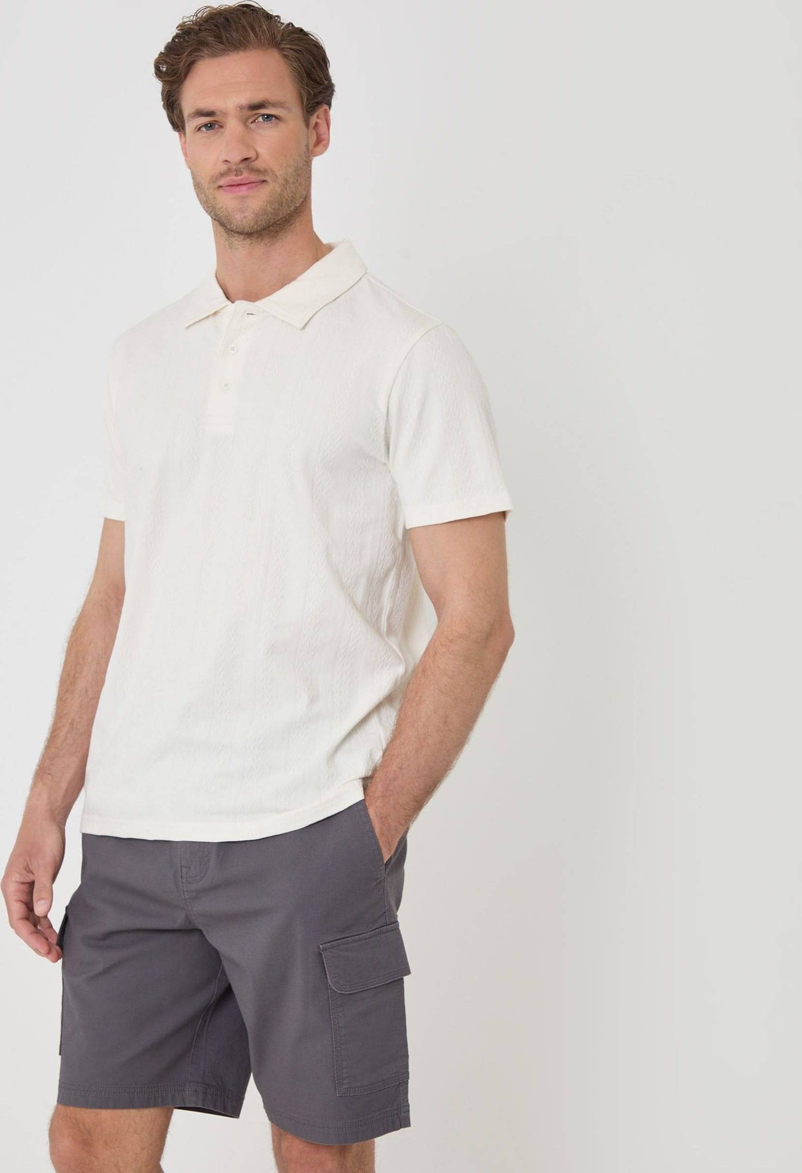 Threadbare Regular Fit Textured Cargo Shorts - Grey