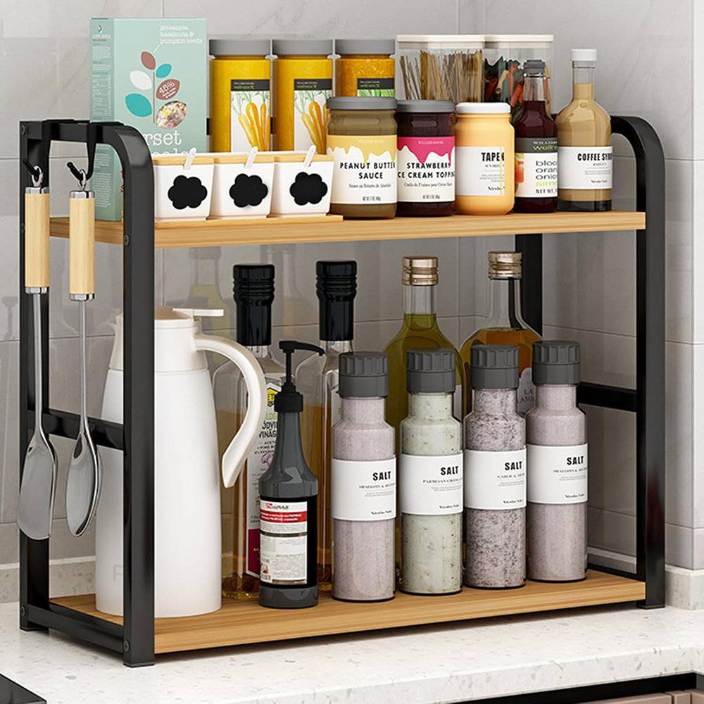 Belfry Kitchen 2 Tier Spice Rack Organizer Shelf