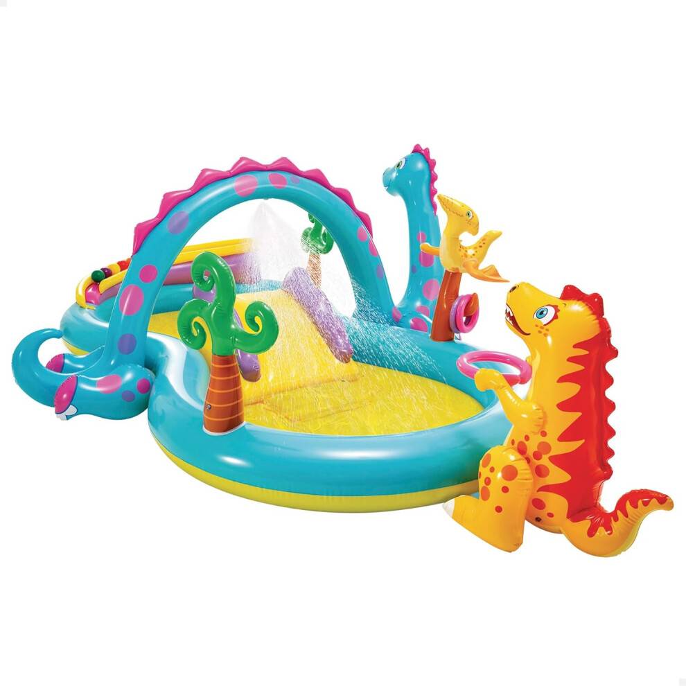 Kids pool with slide Inflatable Dinosaur Pool With Slide