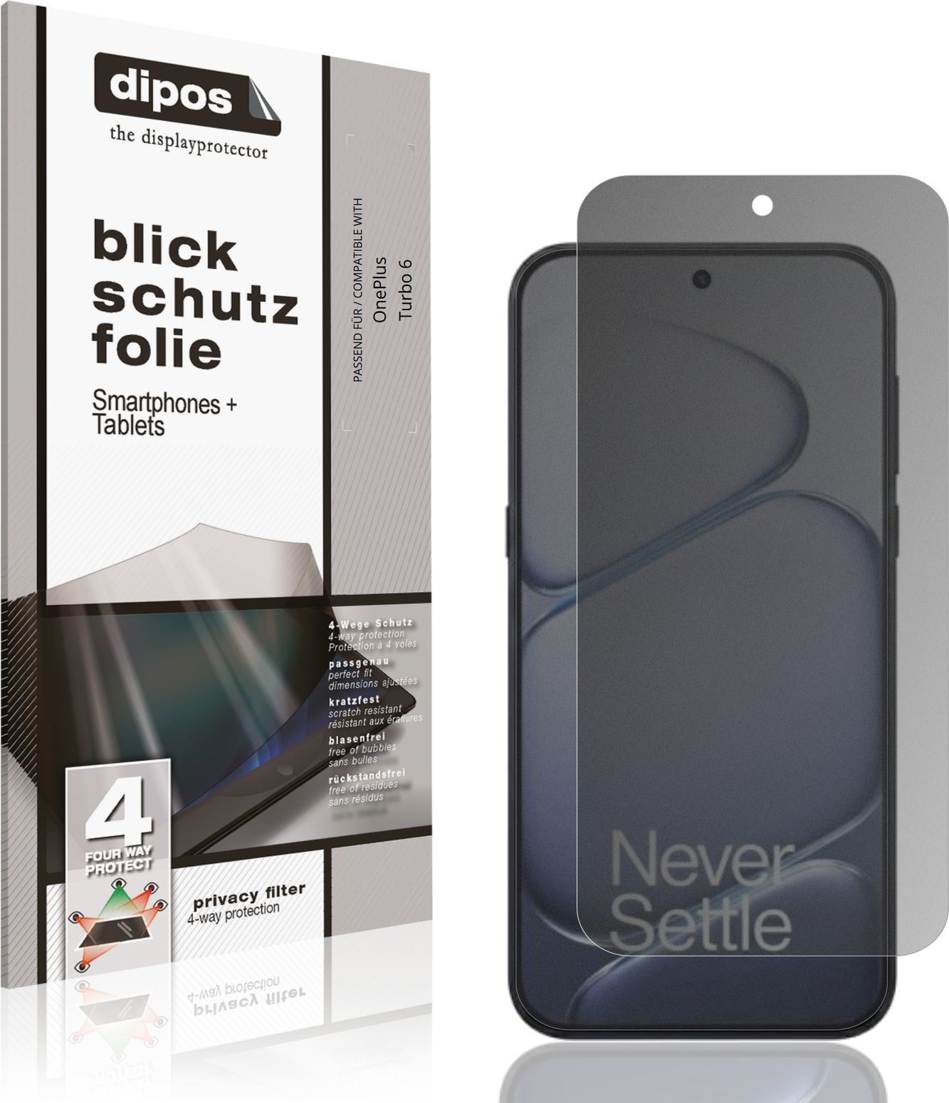 Dipos Oneplus Turbo 6 Privacy Filter Screen Protector