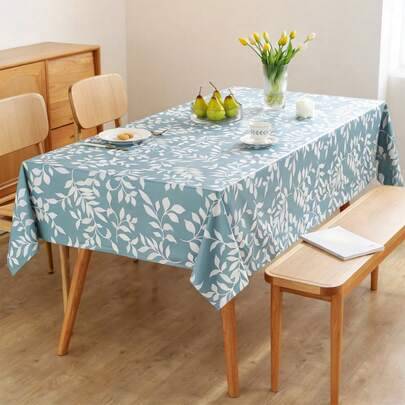 Shein PVC Waterproof Oil-Proof Rectangular Tablecloth Blue
