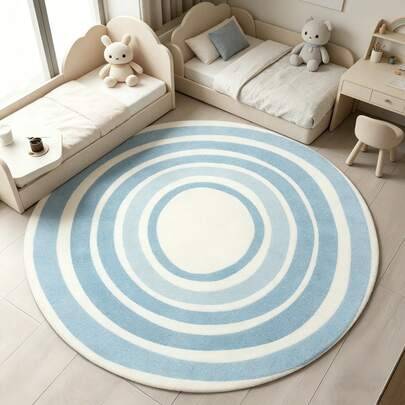 Shein Soft Cute Bear Theme Round Rug Multicolour