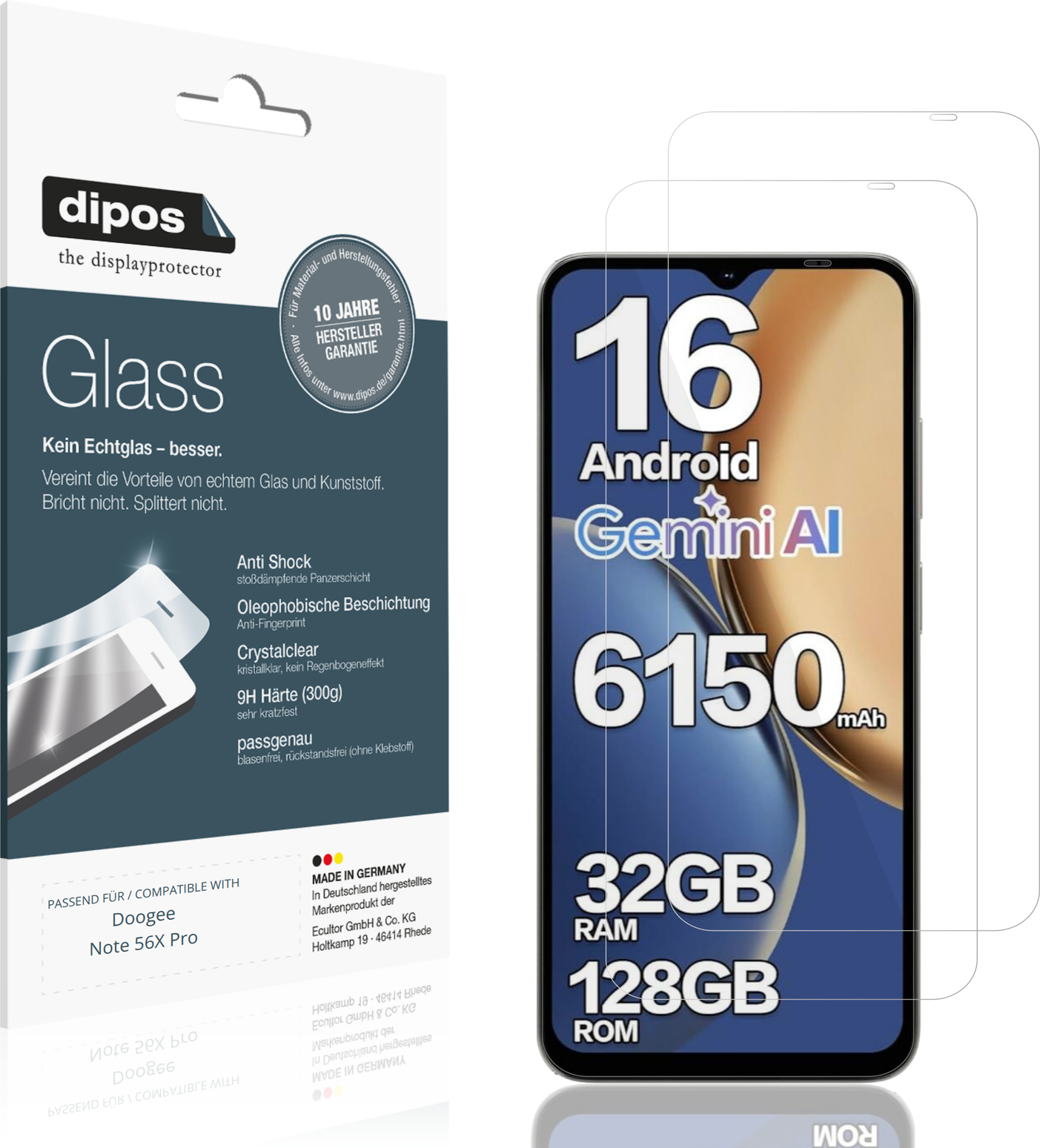 Dipos Screen Protector For Doogee Note 56x Pro