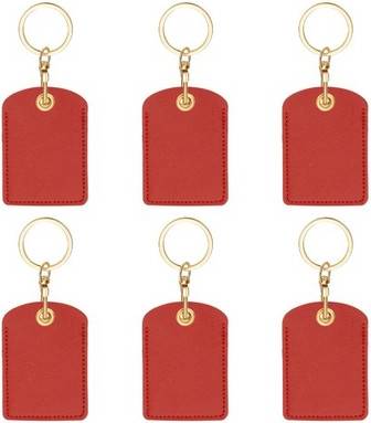 Uxcell Leather Sublimation Keychain Blanks Rectangular - Red