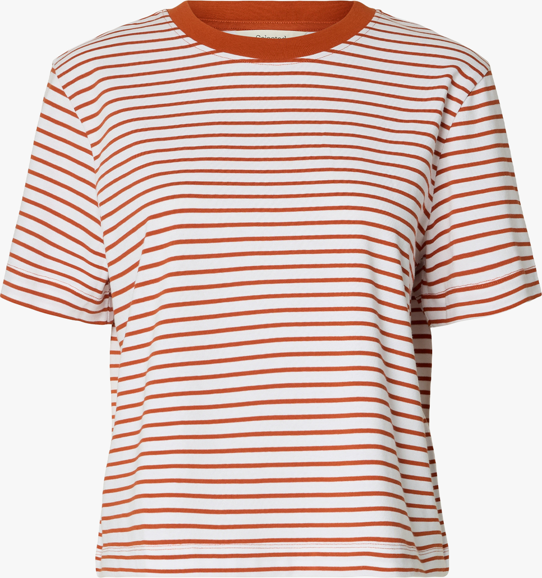 Essential Short Sleeve Striped Boxy Tee -
