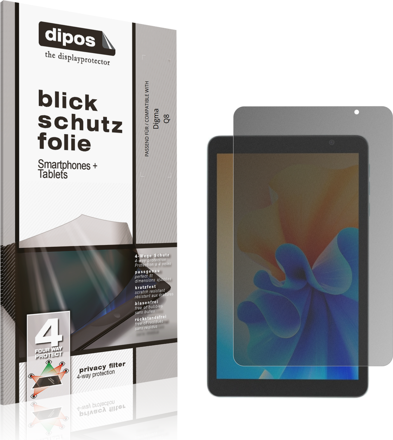 Dipos Digma Q8 Privacy Filter 4-Way Screen Protector