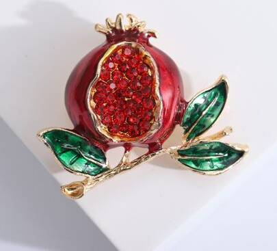 Shein Rhinestone Decor Pomegranate Brooch