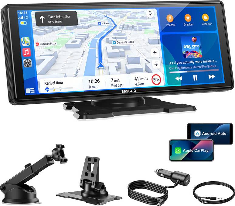 Carplay Essgoo Portable CarPlay Android Auto 10.26 Inch HD Touchscreen