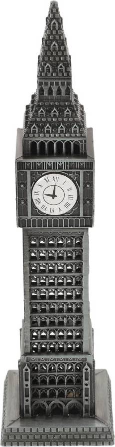 Clock tower Inoomp 2Pcs Silver Metal Table Clock Tower