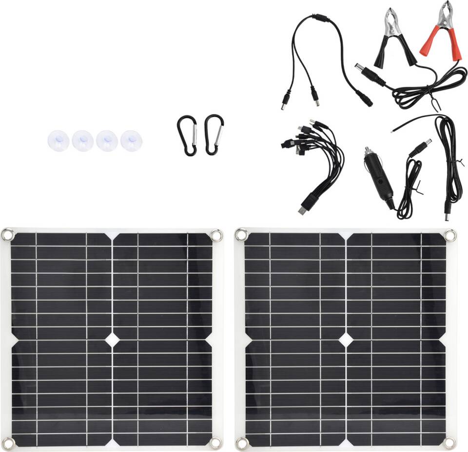 Portable Solar Charger Car Rv Boat 2 Pcs