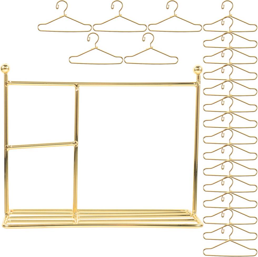 21Pcs Doll Garment Rack Mini Clothes Hanger