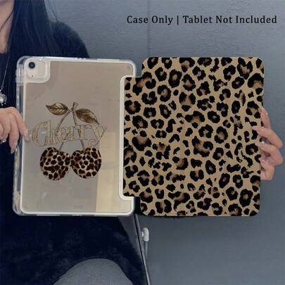 Shein Cute Leopard Cherry Pattern Tablet Case