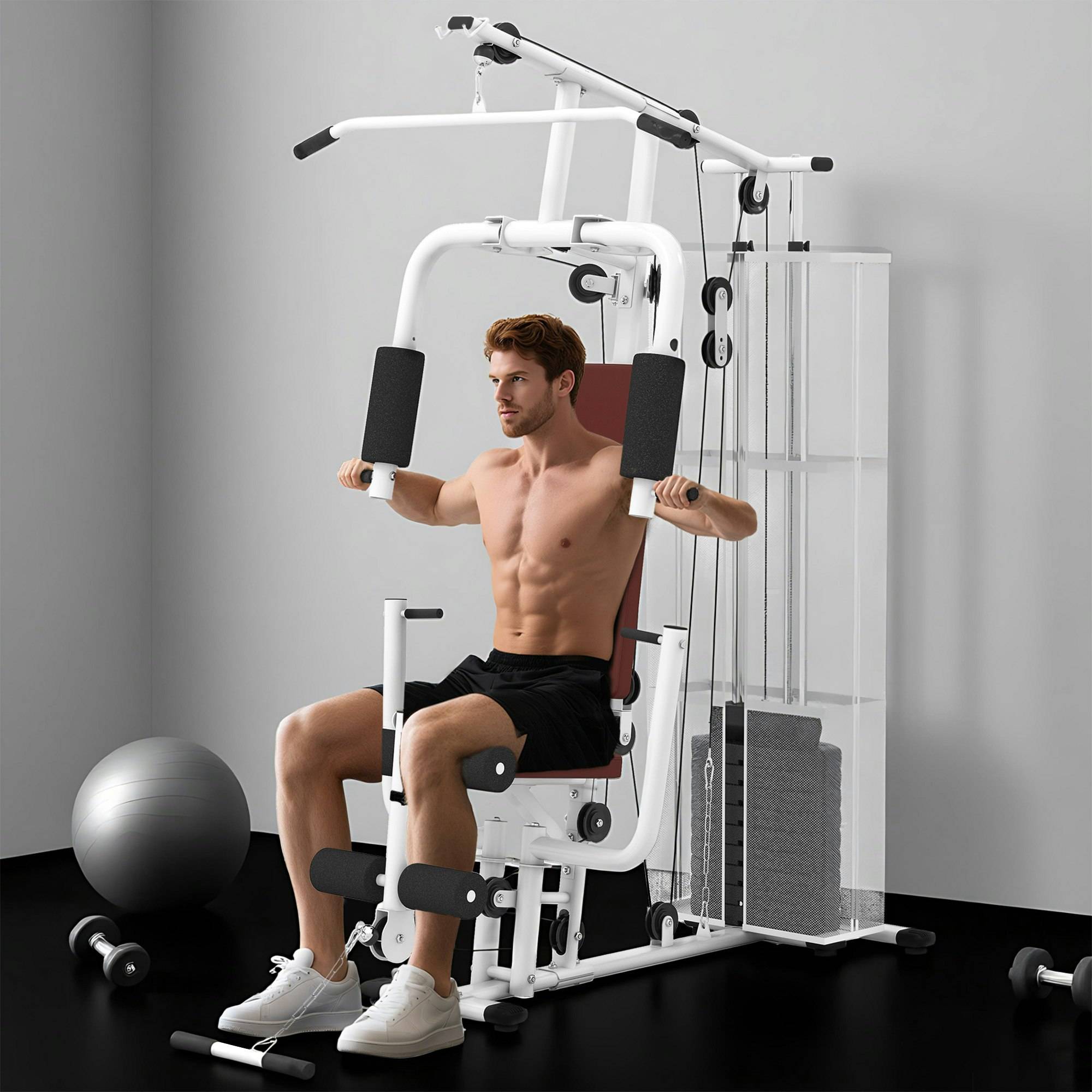 Home gym Homcom Multifunction Home Gym Weight Training Station
