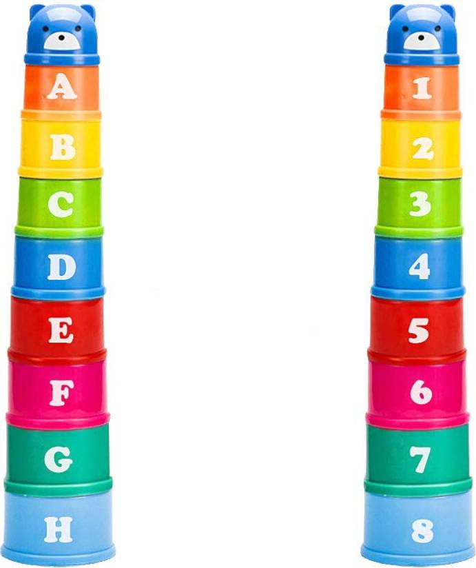Rainbow Stacking Nesting Cups Toy Set