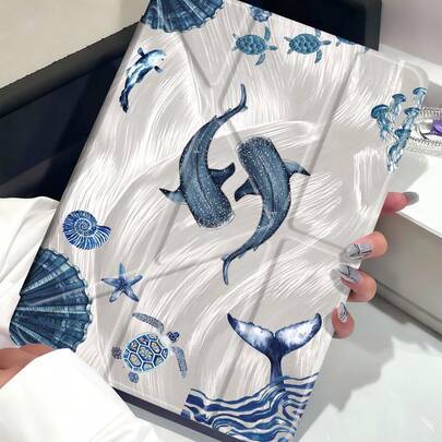 Shein 2026 Marine Life Turtle Shell Pattern Tablet Case