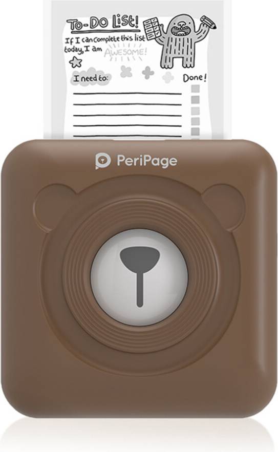 PeriPage Portable Bluetooth Inkless Printer - Brown