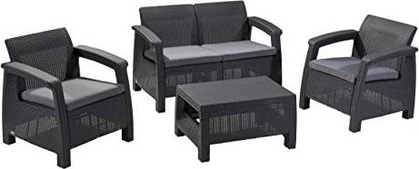 Keter garden set Keter Corfu Rattan Outdoor Lounge Set