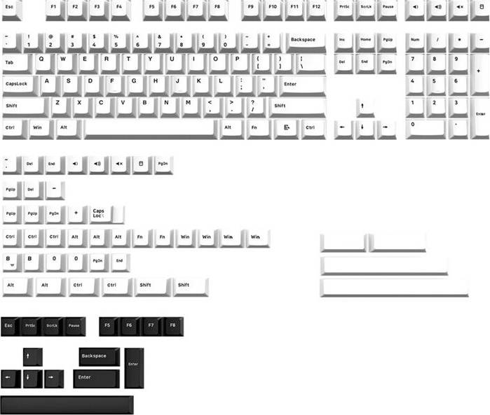Exogio 168-Key Dual Color PBT Keycaps Set