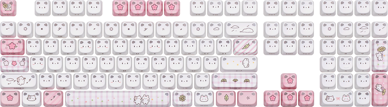 Akko Shiny Kitten Keycap Set 113-Key