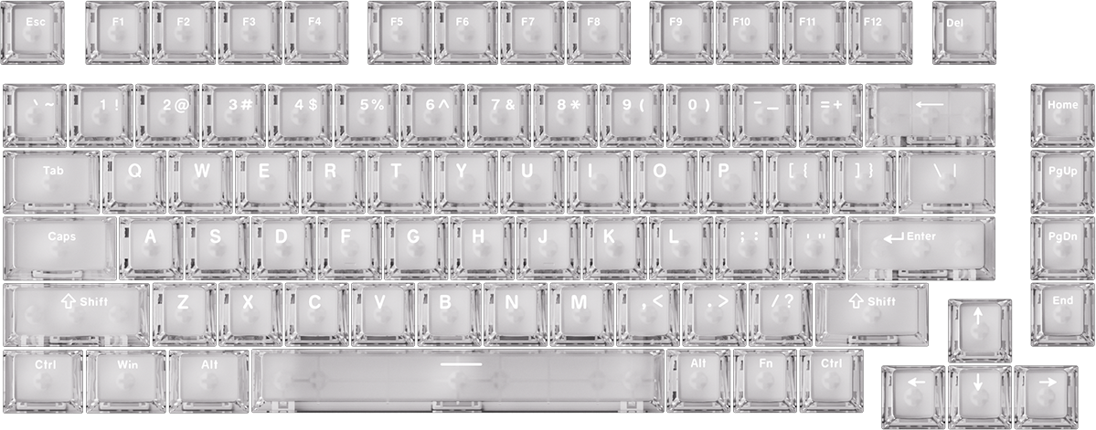 PC Transparent Keycap Set 82-Key