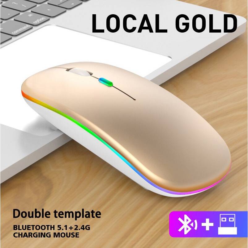 Mouse Wireless Bluetooth 2 4 GHz Ricaricabile RGB