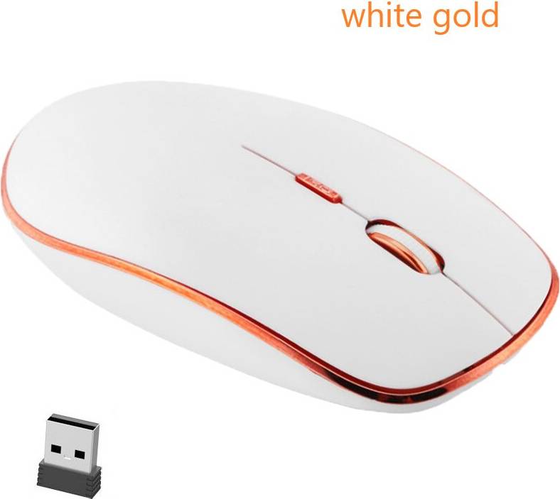 Mouse Computer Wireless Sottile Oro Bianco