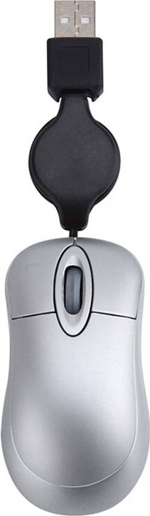 Spactz Mini USB Wired Mouse Retractable Cable