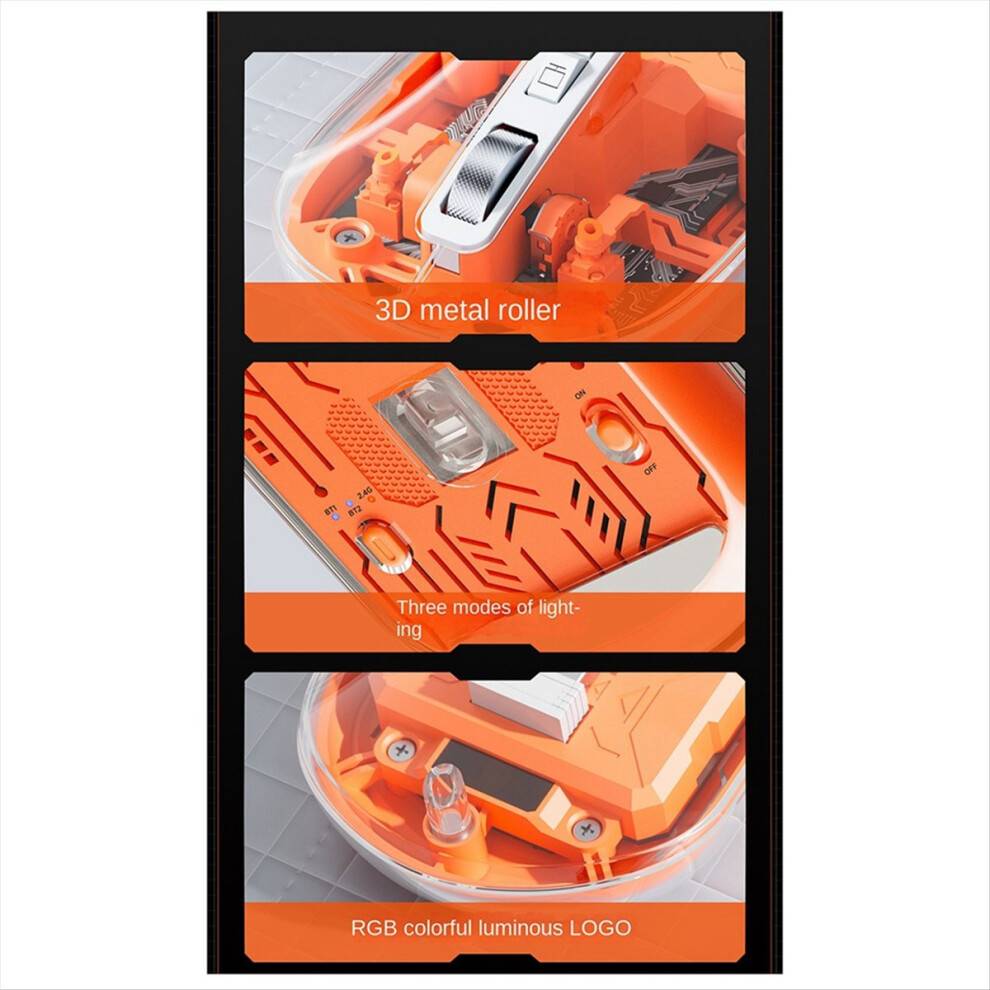 Wireless Bluetooth Mouse 3-Mode Transparent