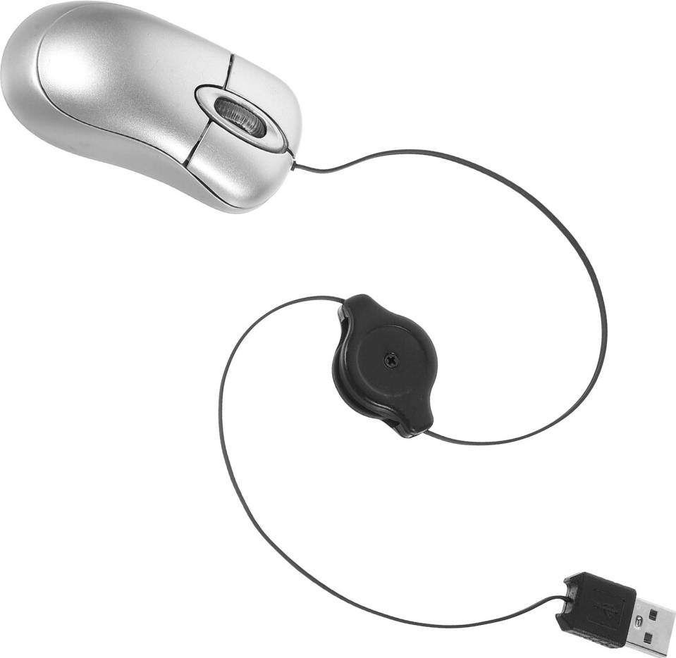 Optical Mouse USB Retractable Cable