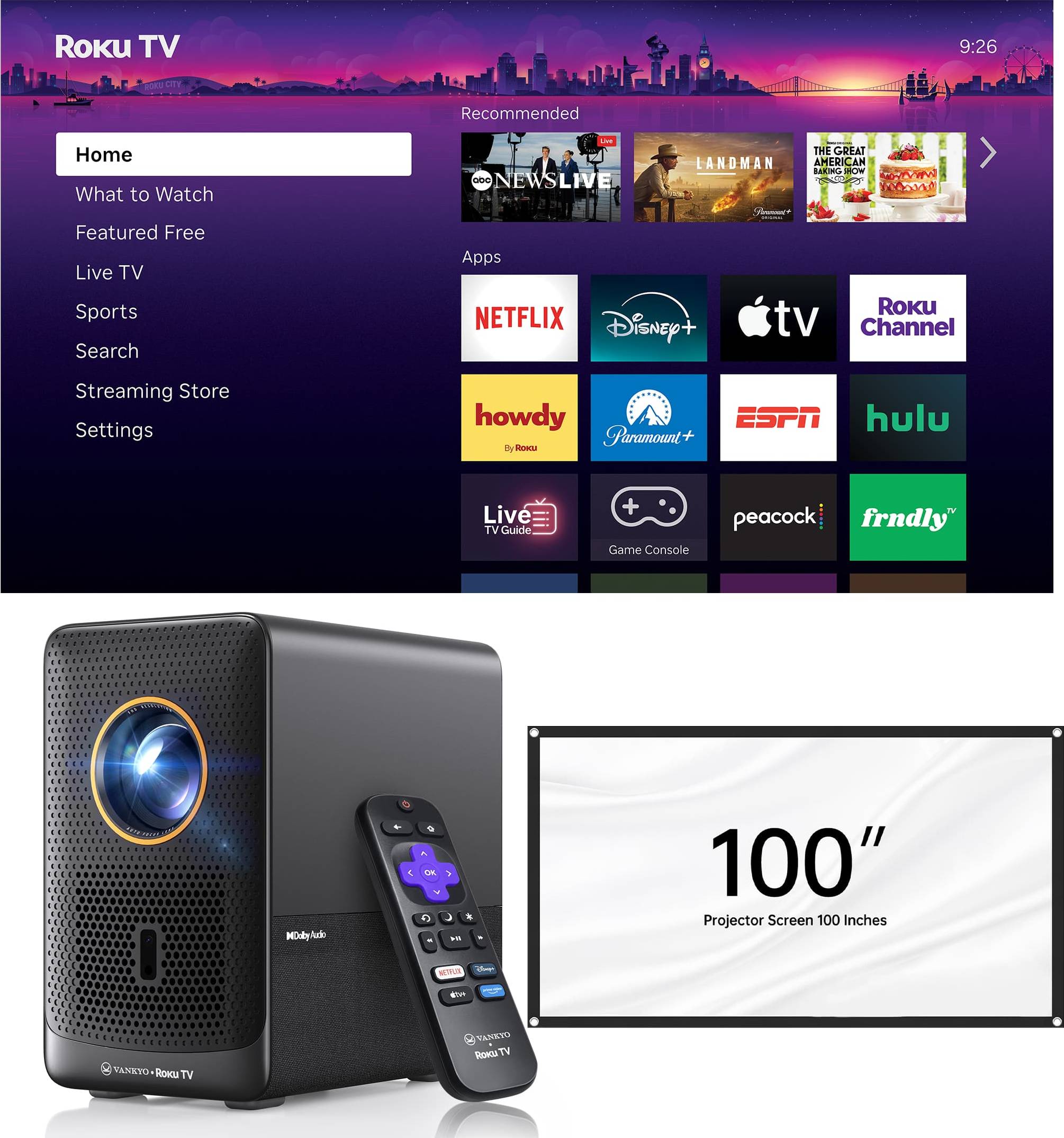 Portable projector Vankyo Performance H500R Native 1080P Portable Projector