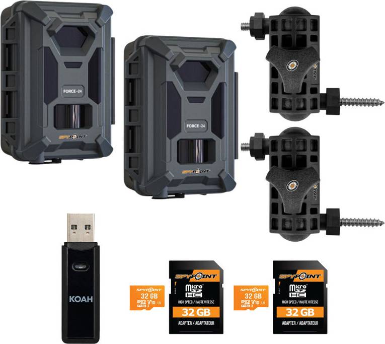 SpyPoint Force 24MP Non-Cellular Trail Camera Bundle