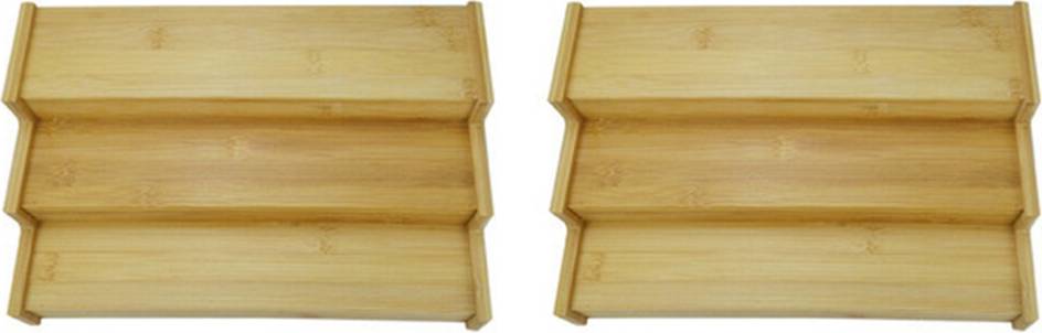Tlily 3-Tier Non-Expandable Bamboo Spice Rack Step Shelf