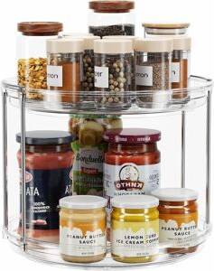 GROOFOO Turntable Organizer 9.25 Rotating Spice Rack