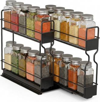 B&Q Pull Out Double Layer Spice Rack Kitchen Organiser