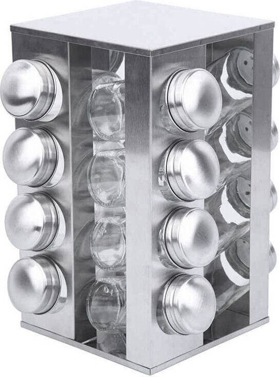 360 Stainless Steel Rotating Spice Rack Container