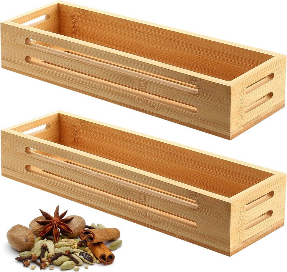 B&Q 2 Pcs Wooden Wall Mounted Spice Rack