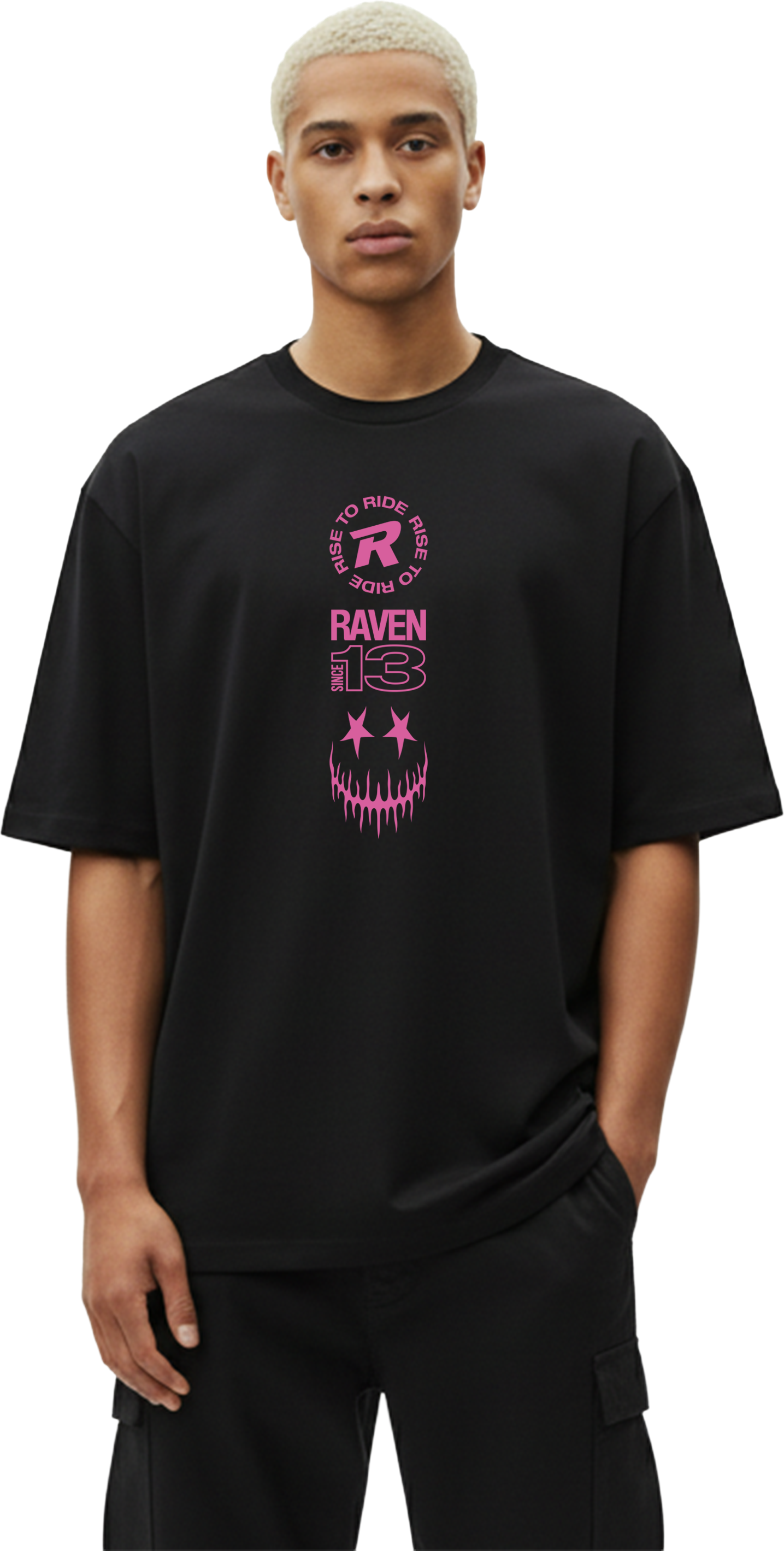 T-Shirt Rave Oversize - Noir