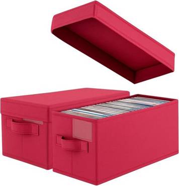 B&Q 2 Pcs Dvd Storage Box Container Cd Sleeves