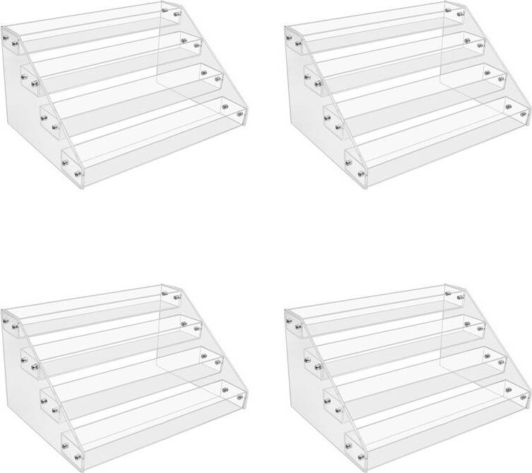 4X 4Tier Clear Acrylic CD Storage Rack