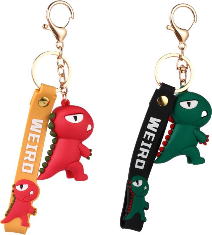 ABOOFAN Small Dinosaur Key Chain PVC Metal
