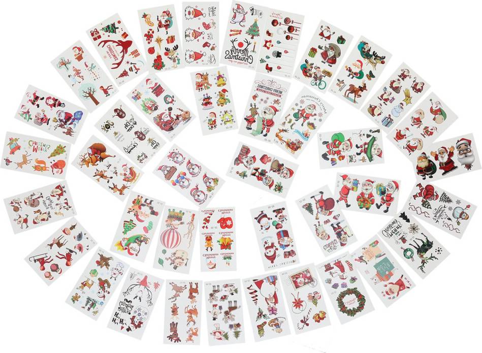 40 Sheets Christmas Waterproof Temporary Tattoo Sticker Set
