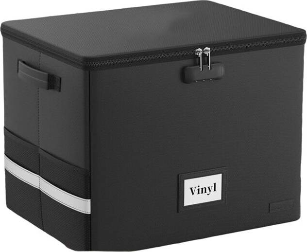 Vinyl Record Storage Box with Lock