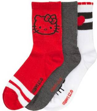 Hello Kitty Ribbed Mid Crew - Adult
