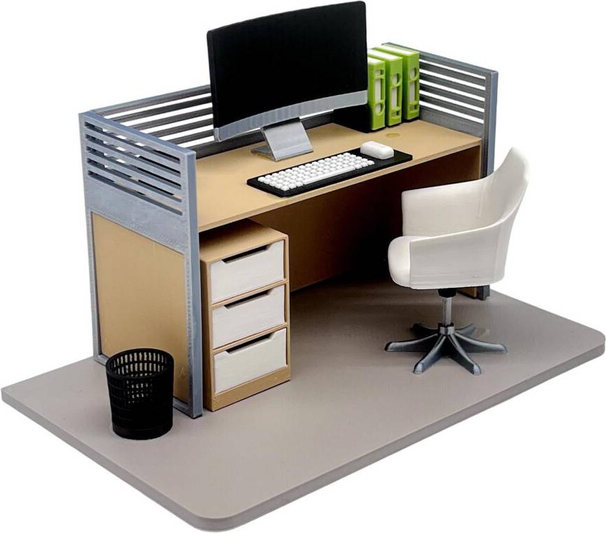 Mini Computer Desk Model 1 12 Tiny Dolls